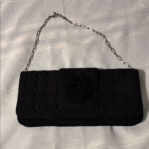 Vera Bradley Black Quilted Clutch with Chain Strap